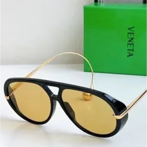 Bottega Veneta Unique Gold-Tip Pilot Sunglasses main image 2